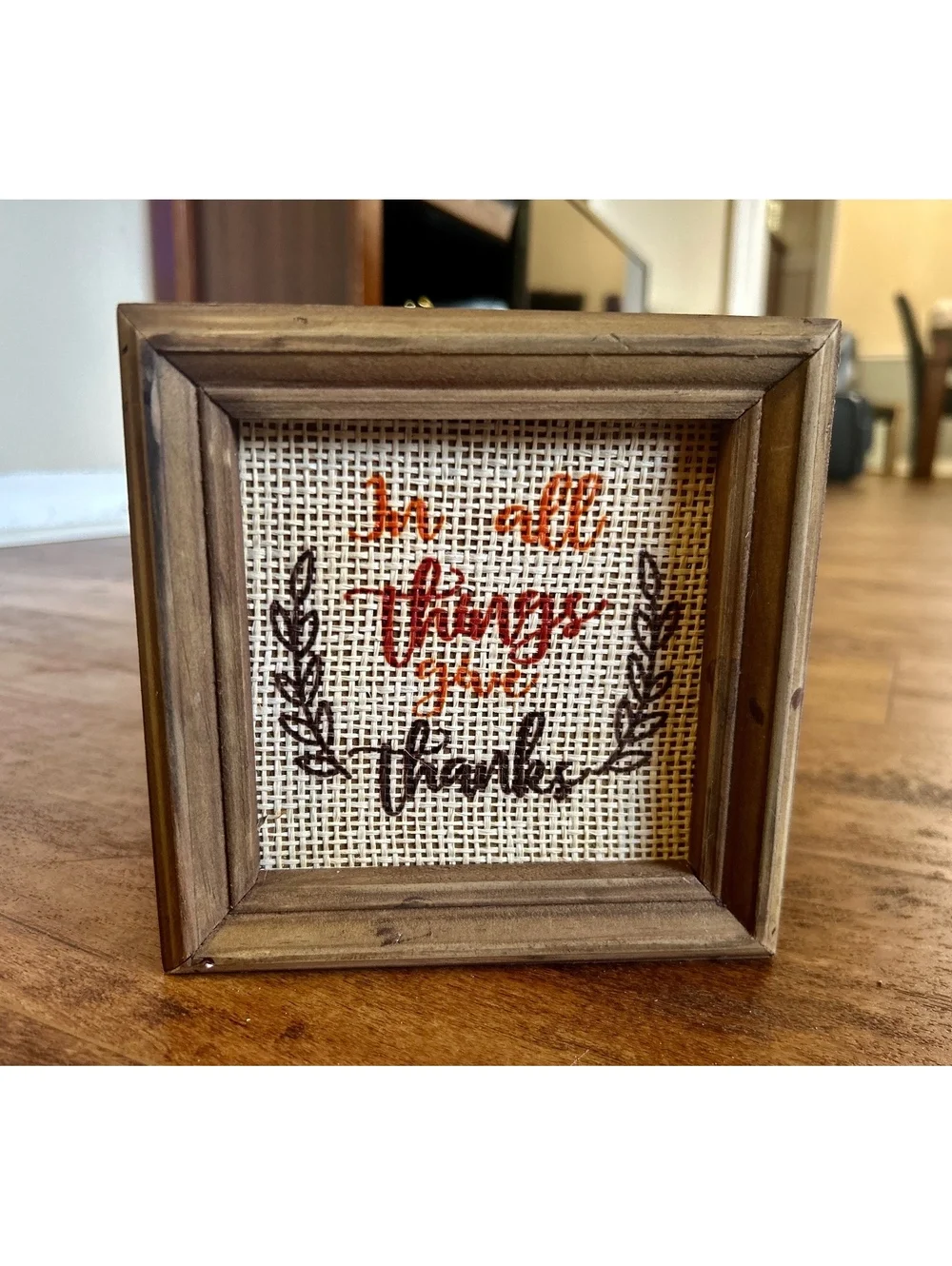 Decorative Wooden Framed Cross Stitch Art - 